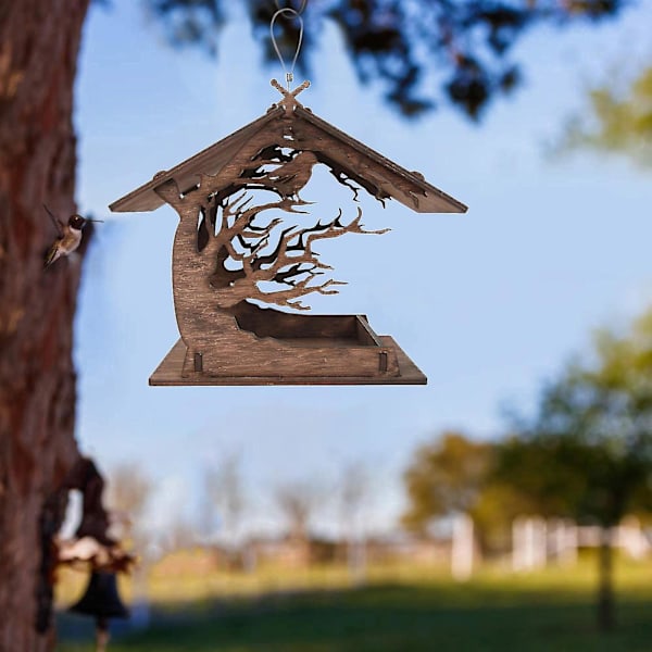 DIY Fågelmatare för Utomhus Trädgård - Ekologisk, Lättanvänd, Trä, Kolibri