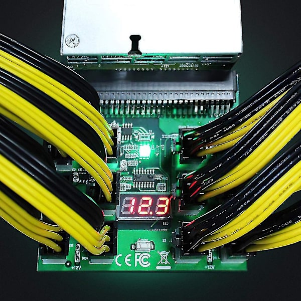 6-polet Ethereum Eth Zec Mining Strømforsyning 12v Gpu/psu Breakout Board Til