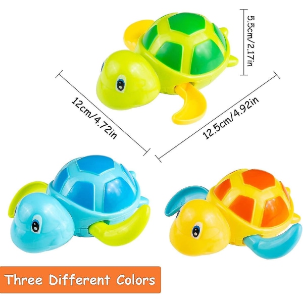3 stykker Svømmebadekar Pool Legetøj Bevægelse Skildpadde Badelegetøj Til Småbørn Drenge Piger