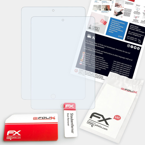 atFoliX 2x beskyttelsesfolie kompatibel med Apple iPad 2021 Displaybeskyttelsesfolie klar