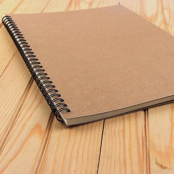 Spiralblock Spiral Journal Linjerad B5 Hård Kraft Omslag Wire Bound Notebook Ruled 70 Ark (140 Sidor) 10,5 X 7,3 (brun, 1 Pack)
