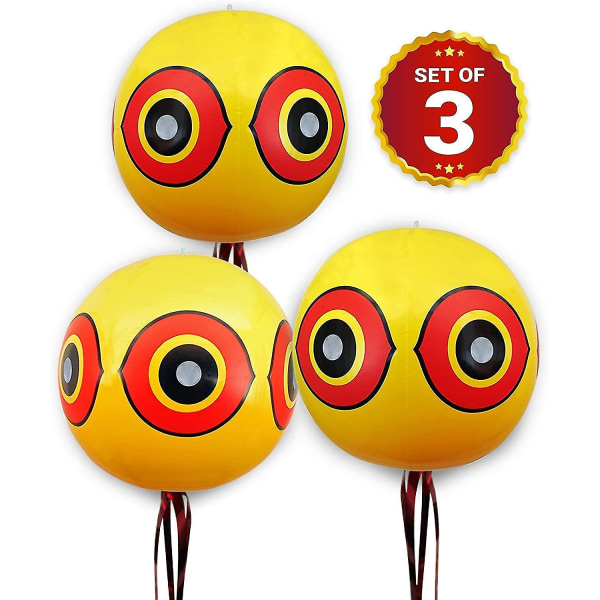 Ballonfugleafvisende-3-pk-hurtigt og effektivt løse skadedyrsproblemer-frygtelige øjeæbleballoner Hold fugle væk fra huse, haveafgrøder osv. $3 P