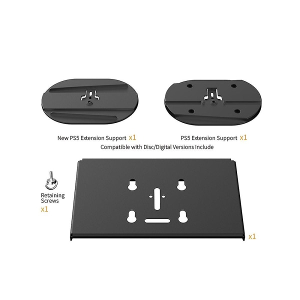 Universal veggmonteringsstativ for PS5 Slim/ps5-konsoll, med kontrollerkrok og hodesettkrok, for PS5 Slim Digital/disc Edition