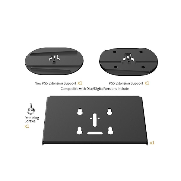Universell väggmonteringsstativ för Ps5 Slim/ps5-konsol, med handkontrollhållare och headsetkrok, för Ps5 Slim Digital/disc Edition
