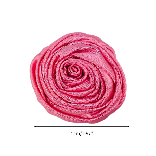 28 st/lot 5 cm mjuka satintyg blommor för kvinnor flicka pannband hårklämma Diy
