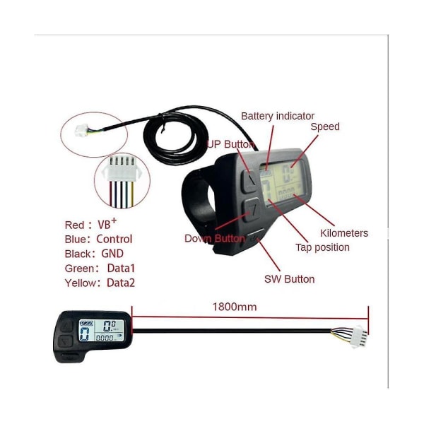 Elektrisk cykeldisplay Kt-lcd11 5pin display med vandtæt stik drev motor konvertering Ebike Ac