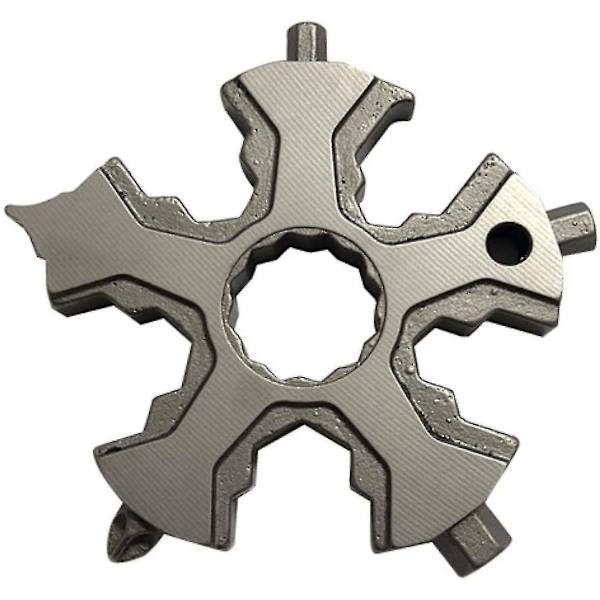 Snowflake Multi Tool - Bærbar, håndholdt kortflaskeåbner nøglering til cykling og cykel