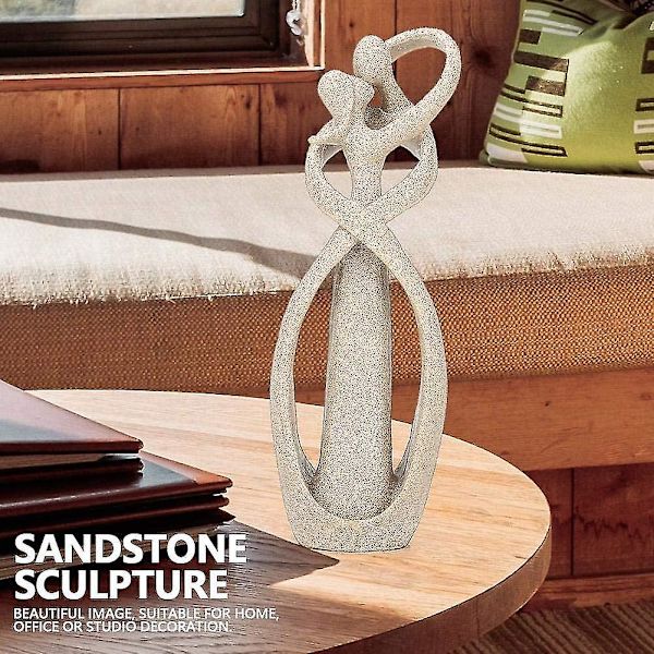 Abstrakt statue håndlaget sandstein carving kyssing par par statue skulptur Valentine