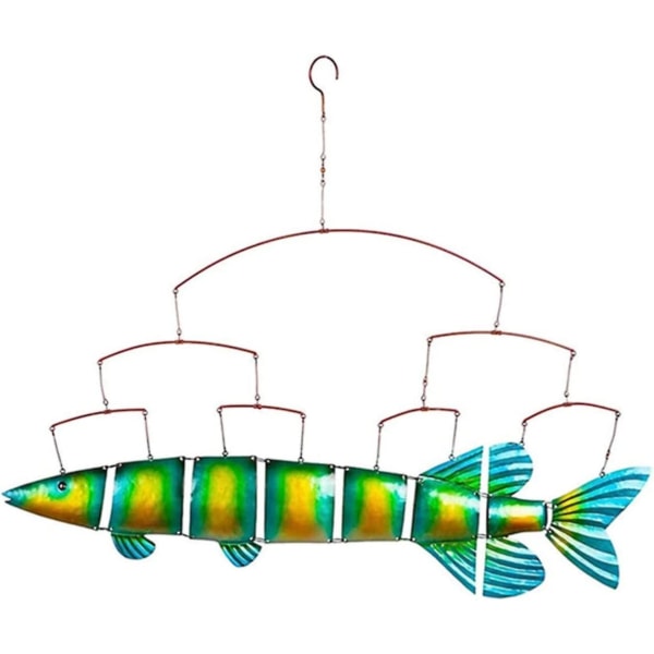 Ocean Metal Fish veggdekorasjon, håndlaget metall tropisk fisk veggkunst, brukt til innendørs og utendørs hengende dekorasjon