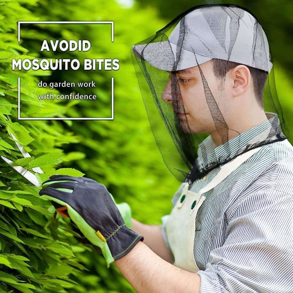 Myggenet, 12 stk Myggemaske Myggenetshat, Biavlerhat Mesh hovedbeklædning, Anti-insekt Mo