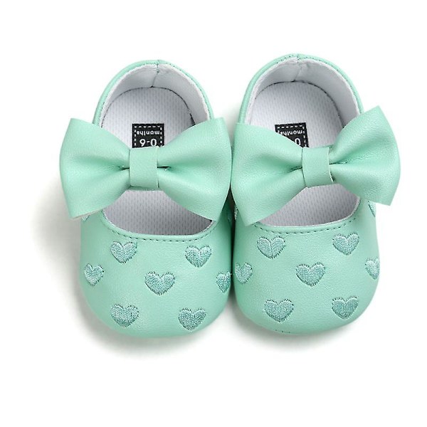 Baby Boy Girl  Moccasins Shoes Soft Soled Non-slip Footwear Crib Shoes Cute Baby Shoes With Bow  Newborn Pu Leather Love 13-18 months g