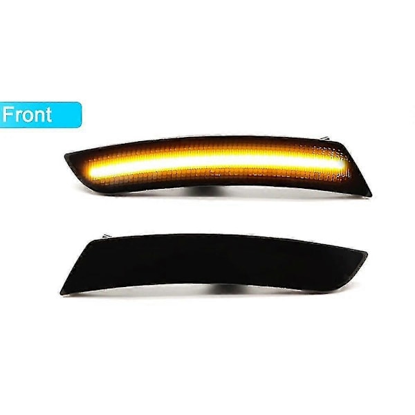 LED Side Marker Lys Foran & Bak Fender Signal Lampe For Chevy Camaro 2016-2022 Røkt Svart Linse Foran Amber Bak Rød Lys