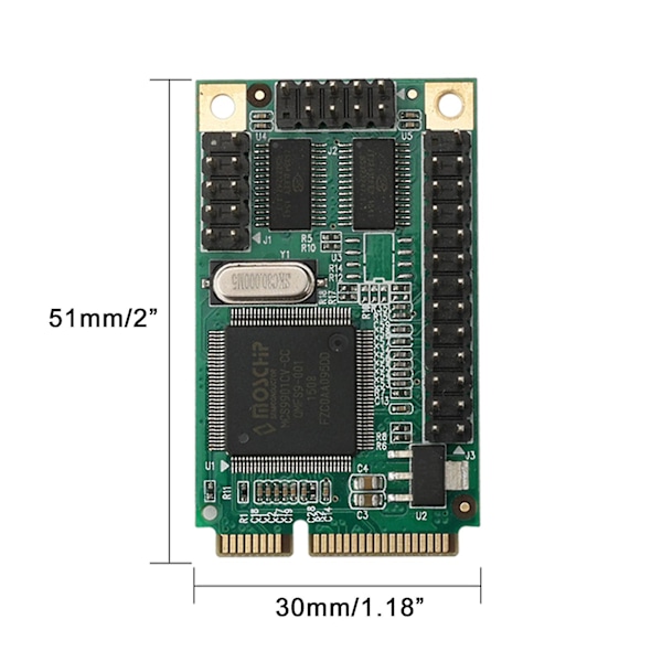 Mini Pci-e Pcie til Rs232 Db9 Seriell + Db25 Com Kort Adapter Buss Bredbånd 6gb/s