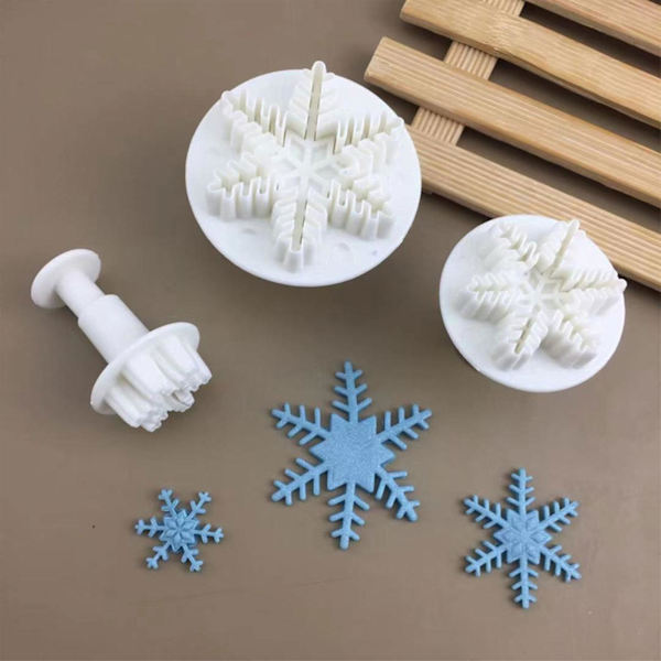 3 st snöflinga form tätning fondant skärare kex mögel kök tillbehör