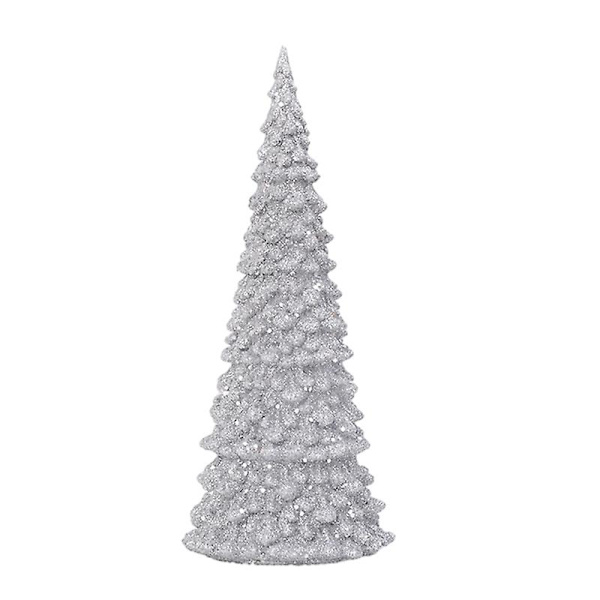 27CM Lysende Juletre Fargerikt Lys Batteridrevet Høytids Hjemmedekorasjon Akryl LED silver