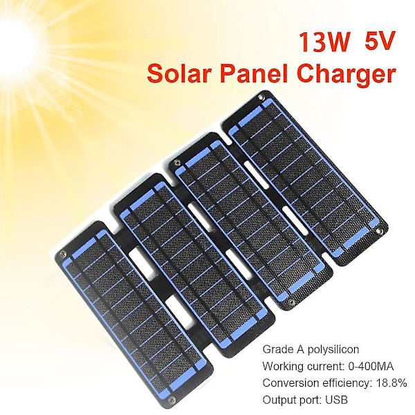 13w 5v Etfe Solpanel Fällbar Väska Utomhus Bärbar Dubbla Usb-utgång Sol Mobiltelefon Mobil Pow