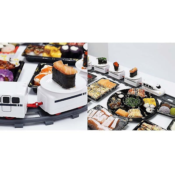 2set Sushi Train Rotary Sushi Toy Track Conveyor Belt Rotating Table Kid Food Train Set A & B