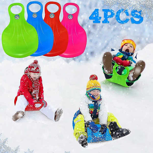 4 st Tjockare Barn Vuxen Snö Släde Solid Färg Skidbräda Utomhus Gräs Sand Slider Sledge Underhållningsverktyg