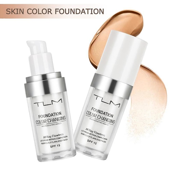 1 stk 30ml Tlm Fargeskiftende Foundation Makeup Base Nudes Ansikts Flytende Dekkende Concealer