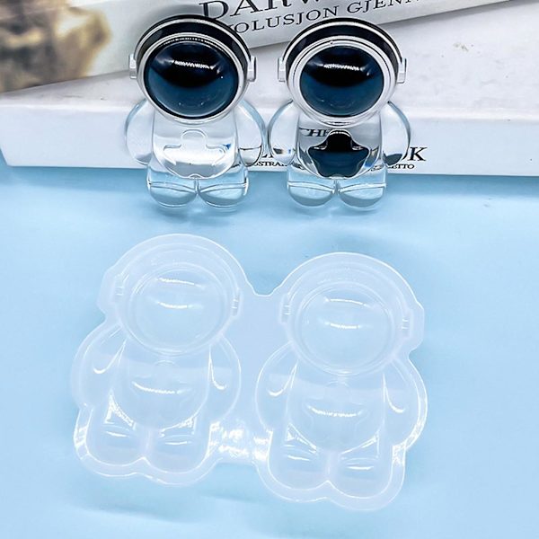 3D Planet Astronaut Ornament Mold Resin Epoxy Silikone Nøglering Brosje Mold