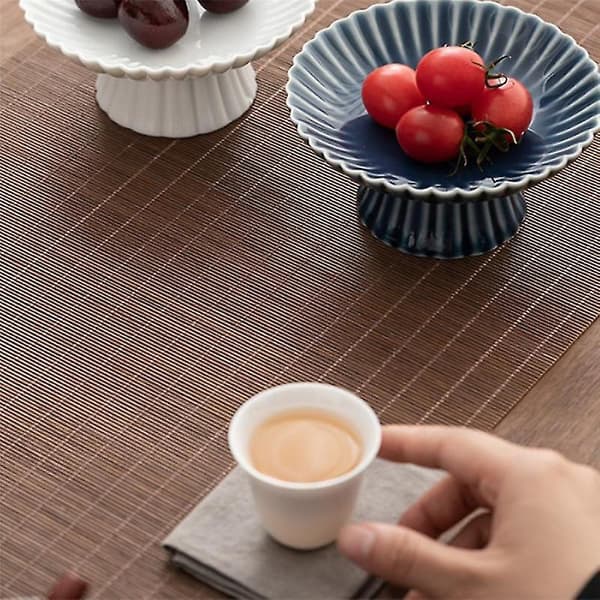 Retro Keramisk Kakefat Fruktskål Plate Te Kakebrett Teseremoni Tilbehør Rouge Rosa