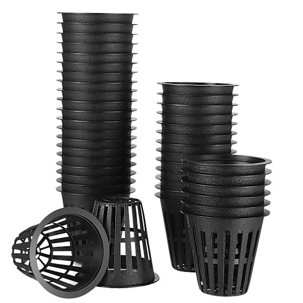 60 stk. 2 tommer netkopper med slidset mesh bred læbe filter plante netpot spand kurv til hydroponics