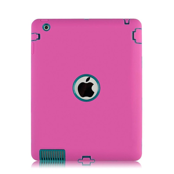 Støtsikkert kraftig gummideksel for 9,7" Apple Ipad 4 3 2, rosa