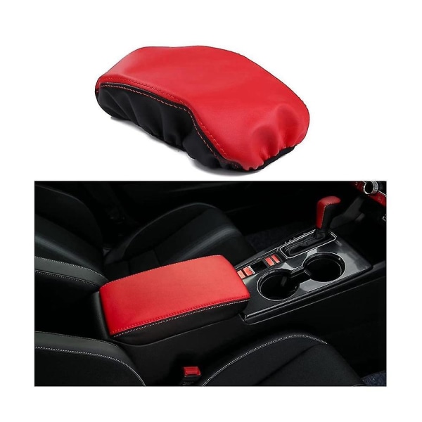 Svart Mikrofiber Läder Inredning Center Control Armrest Box Cover Trim För 11:e Gen Sedan 2022