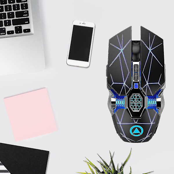 A7 Trådlös tyst mus med laddningsbar funktion, ergonomisk mus för PC, bärbar dator och spelare