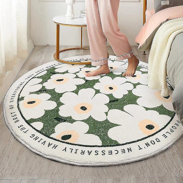 Nordisk stue teppe sklisikkert soverom runde tepper -60cm