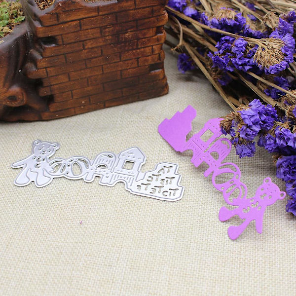 Bjørne-skærestans stencil DIY Scrapbooking Album Papirkort Embossing DIY Håndværk