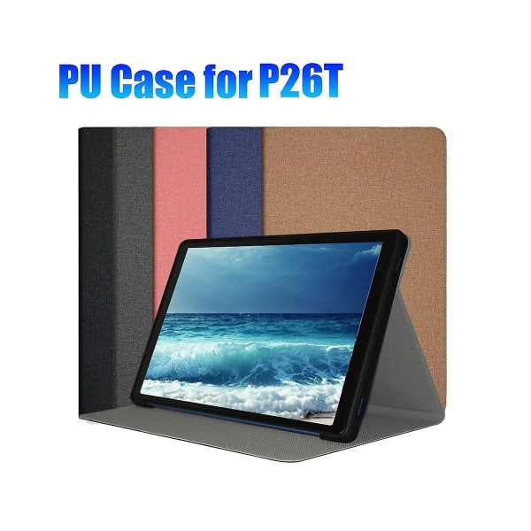 Pu taske til P26t 10,1 tommer tablet Pu læder+tpu tablet stativ P26t 10,1 tommer beskyttelsesetui sort