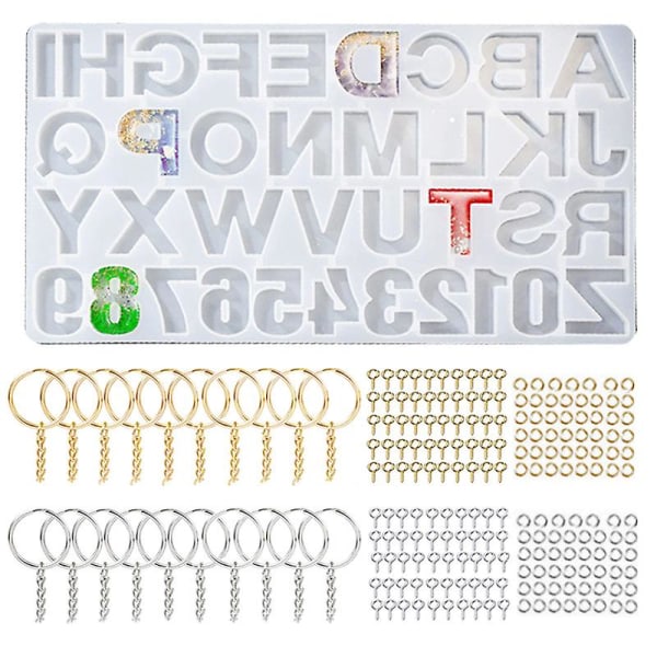 Resin Letter Silikone Form 221 Stk Støbeform Kit Til gør-det-selv dekoration