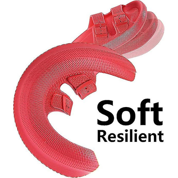 Sandaler til kvinder og mænd - Pudeslippers - Dobbelt spænde justerbare slides - Eva flade sandaler red 39-40
