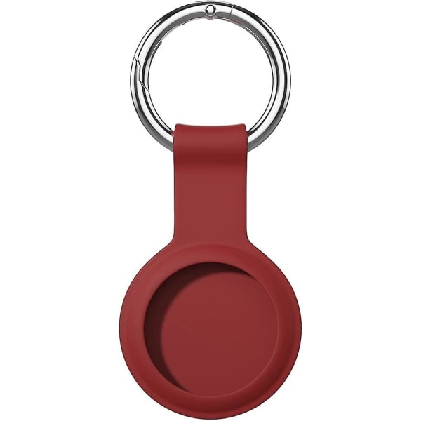 Kompatibel for Airtag Case nøkkelring, silikon beskyttelsesveske Sikker holder med nøkkelring (rød)