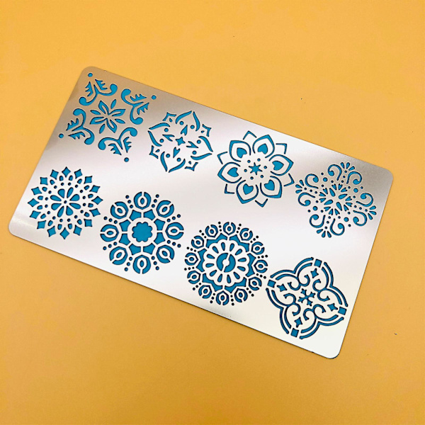 Blomster i rustfritt stål, sjablonger for treskjæring, tegning, gravering og scrapbooking-prosjekter