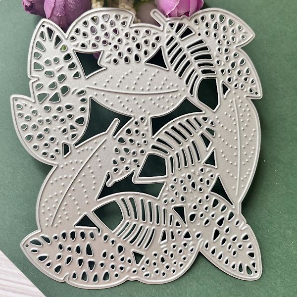 Metalliska stansar löv präglingsstencil skärverktyg för korttillverkning Scrapbook