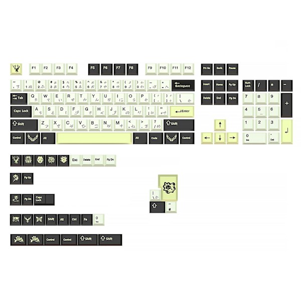 136 tangenter djur tangentbord Cherry profil Pbt Dye Subbed för mekaniskt tangentbord