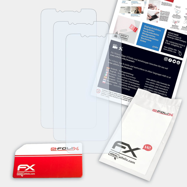 atFoliX 3x beskyttelsesfolie kompatibel med Apple iPhone XS Max Frontdeksel Displaybeskyttelsesfolie klar