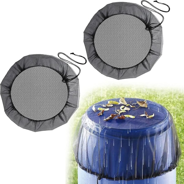 2pcs Mesh Cover For Rain Barrels, Rain Barrel Net Cover With Drawstring, Adjustable Rain Barrel Net For Outdoor Garden