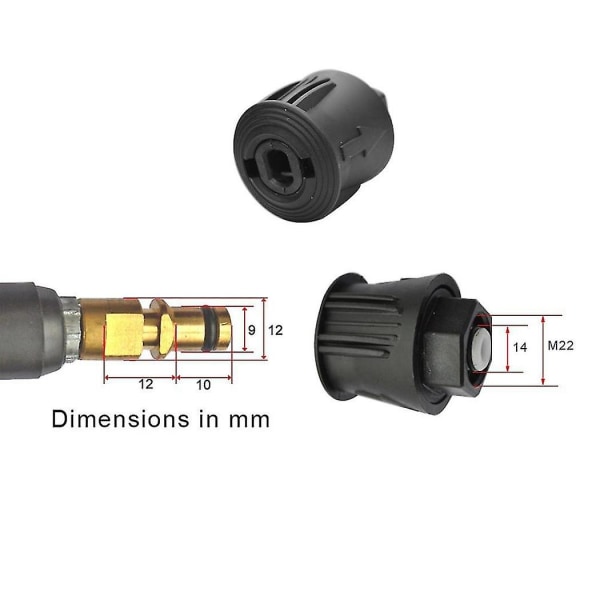 M22x1,4 mm korkeapainepesurin letkun liitäntäpesurien ulostulosovitin K2 K3 K4 K5 K6 K7:lle