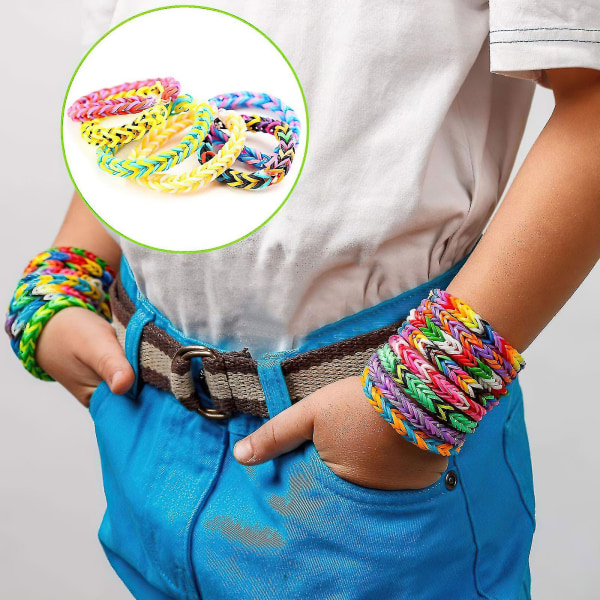 Gummiband Armband, 32grids Loom Bands Gummi-armbandstillverkningssats för gör-det-själv-barn Vänskap Födelsedagspresent 23 färger Gummi