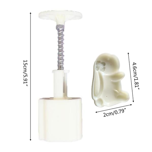 20g Plast Material Månekageform Sød Kanin Formet Stempler Månekageforme