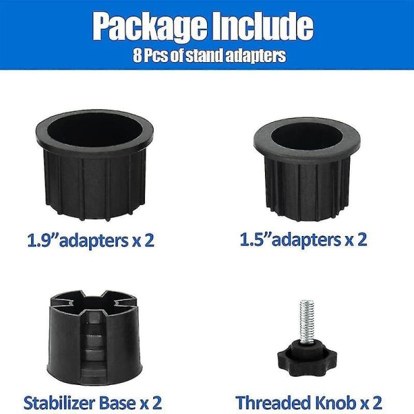 8 stk. Parasollbase Stativ Hull Ring Plugg Deksel Og Kapp Terrasse Parasoll Stativ Base Stabilisator