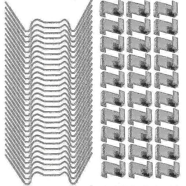 100 st Greenhouse Tillbehör Reparationskit, Glas W-klämmor, Z Överlappsklämmor för Växthus