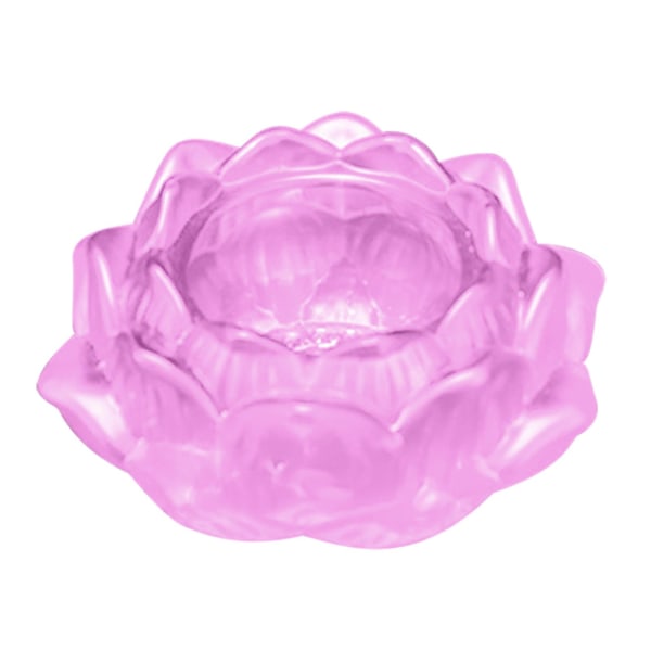 7 färger Kristallglas Lotu blomma ljus värmeljushållare buddhistisk ljusstake