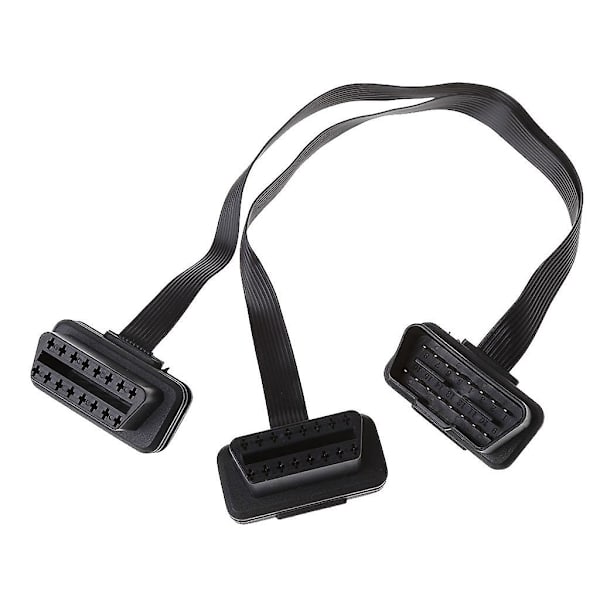16 Pin Obd2 Hann til Dobbel Hunn Splitter Flat Tynn Y-kontakt Forlengelseskabel