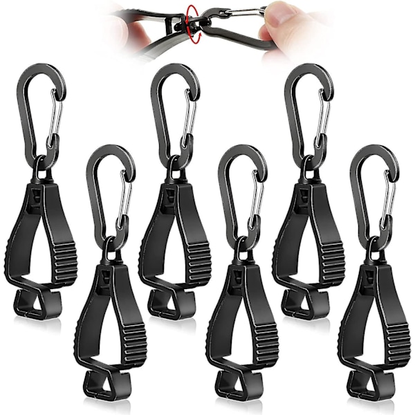 6 stk. Handske-Grabber Klip Holder Arbejdssikkerhedsklip Handskeholder Handske Klemme Grabber Fang