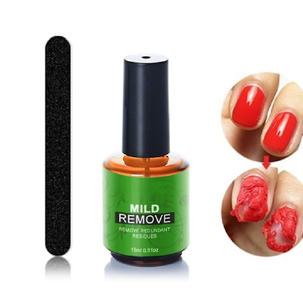 Neglelakkfjerner Soak off 15ml - Akryl Rengjøringsavfetter Neglekunst Primersett med Neglefil