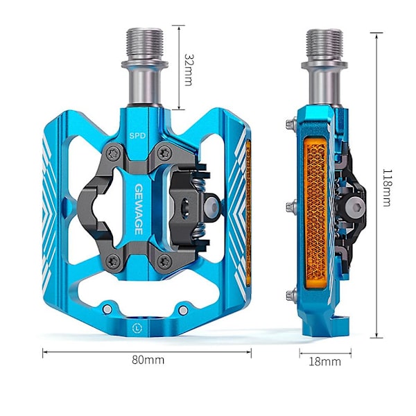 Ultralette Antislip CNC BMX Landevejscykel Pedal Cykling 3 Forseglede Lejer Cykelpedaler Spd Pedaler, Blå